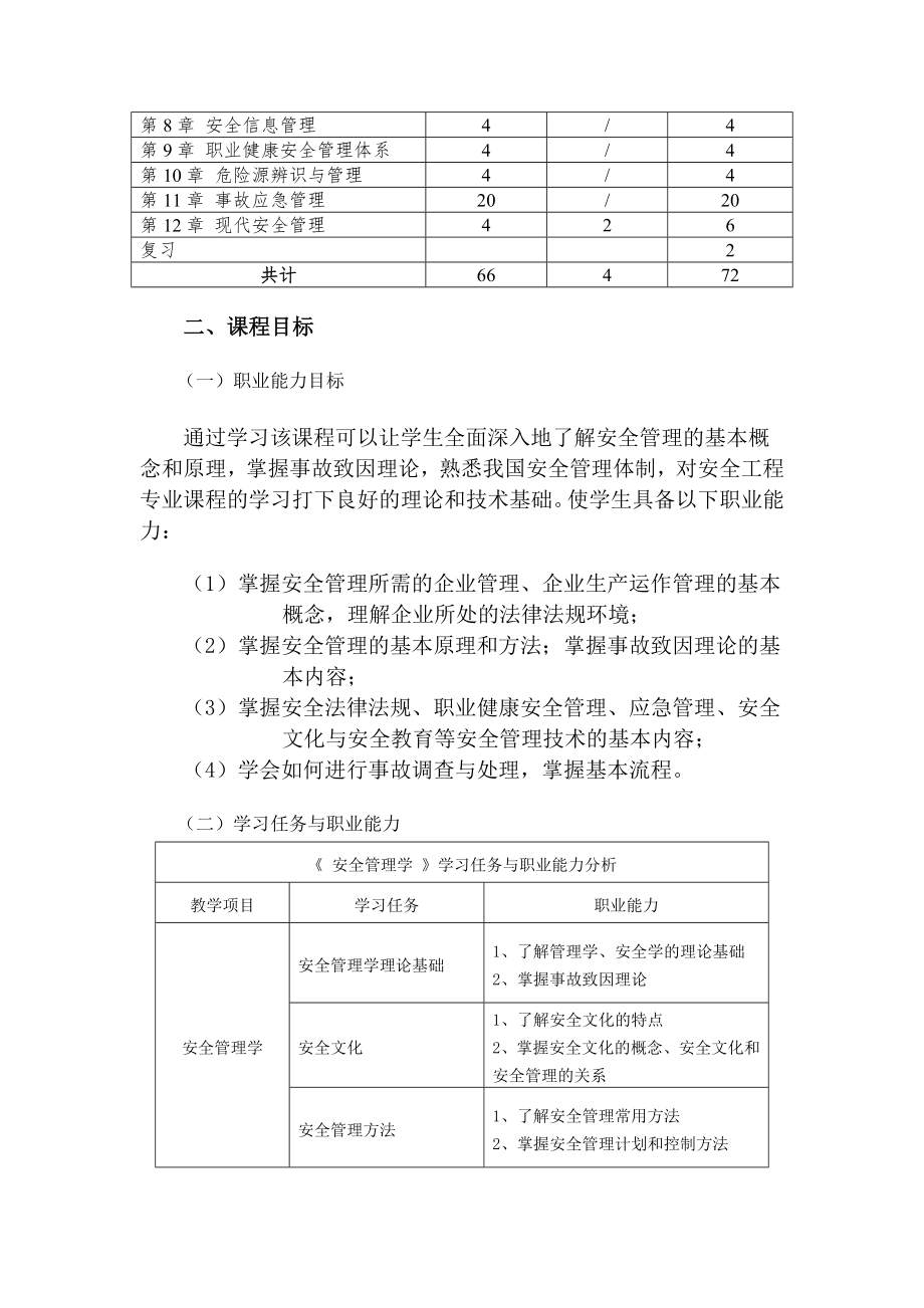 《安全管理学》课程标准.doc_第2页