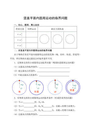 5.6竖直平面内圆周运动的临界问题.doc