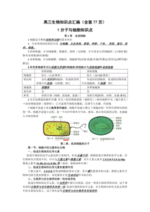 高考必备：高三生物知识点汇编【精心整理知识点完整总结】 .doc