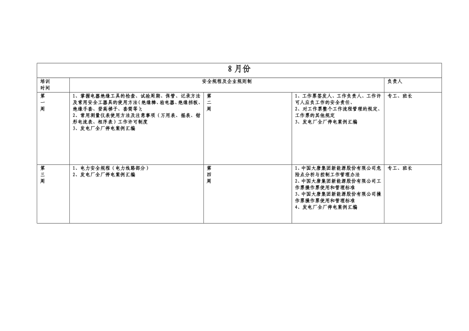 那仁宝力格风电场安全培训计划.doc_第2页