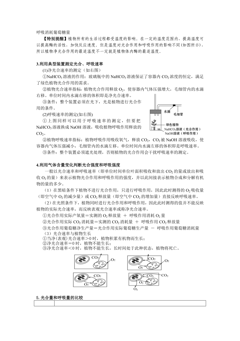 人教版高中生物复习《光合作用与细胞呼吸的综合运用》教案.doc_第2页