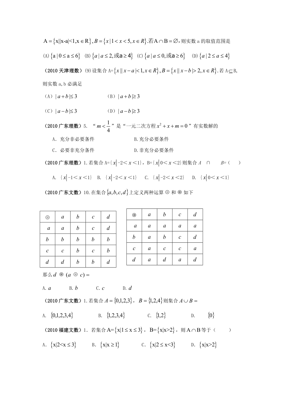 高考数学试题分类汇编——集合与逻辑.doc_第3页