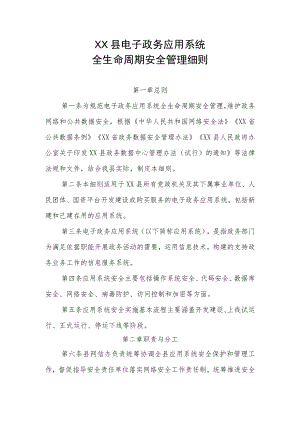 XX县电子政务应用系统全生命周期安全管理细则.docx