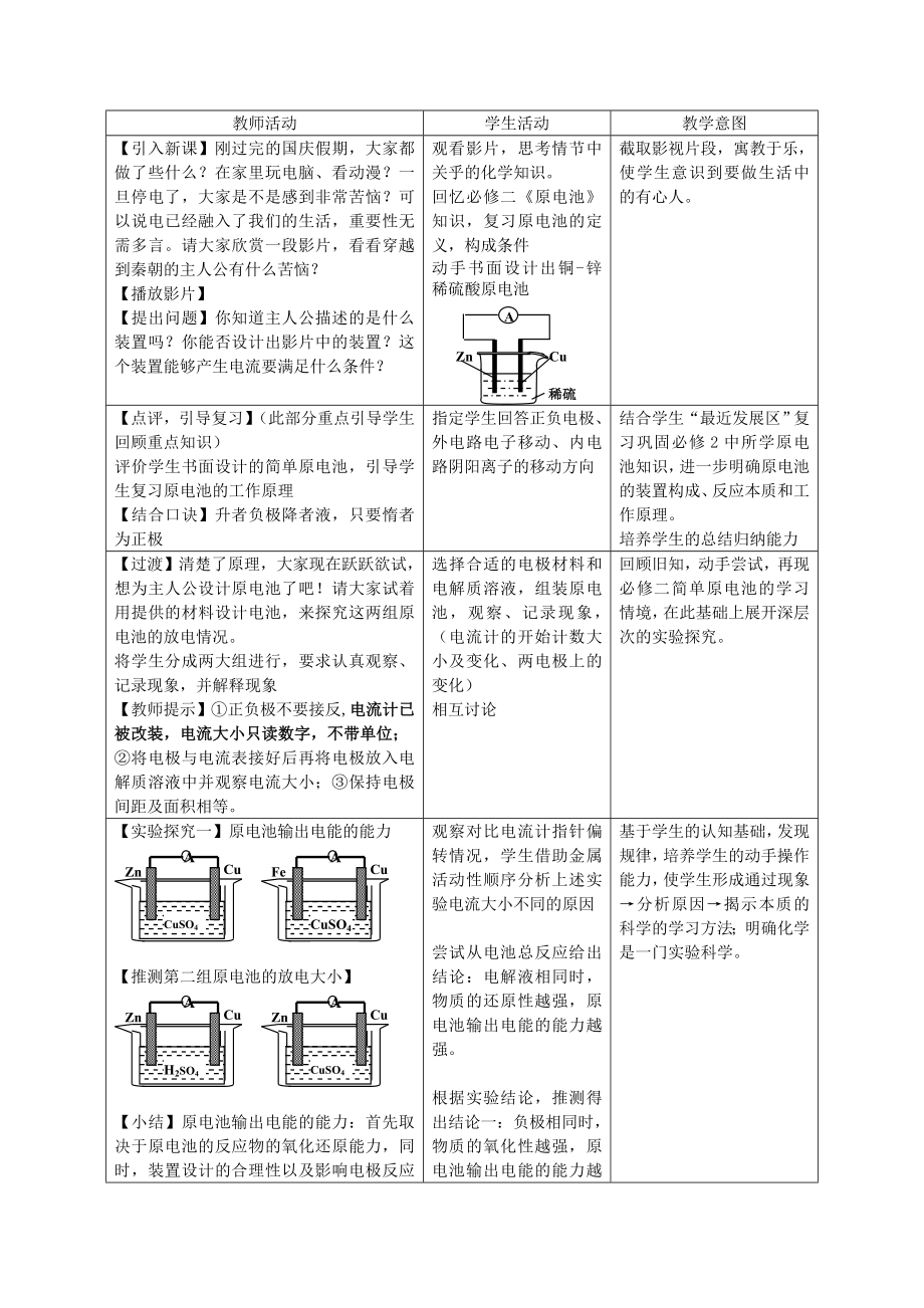 人教版选修四第四章《电化学基础》《原电池》教学设计.doc_第2页