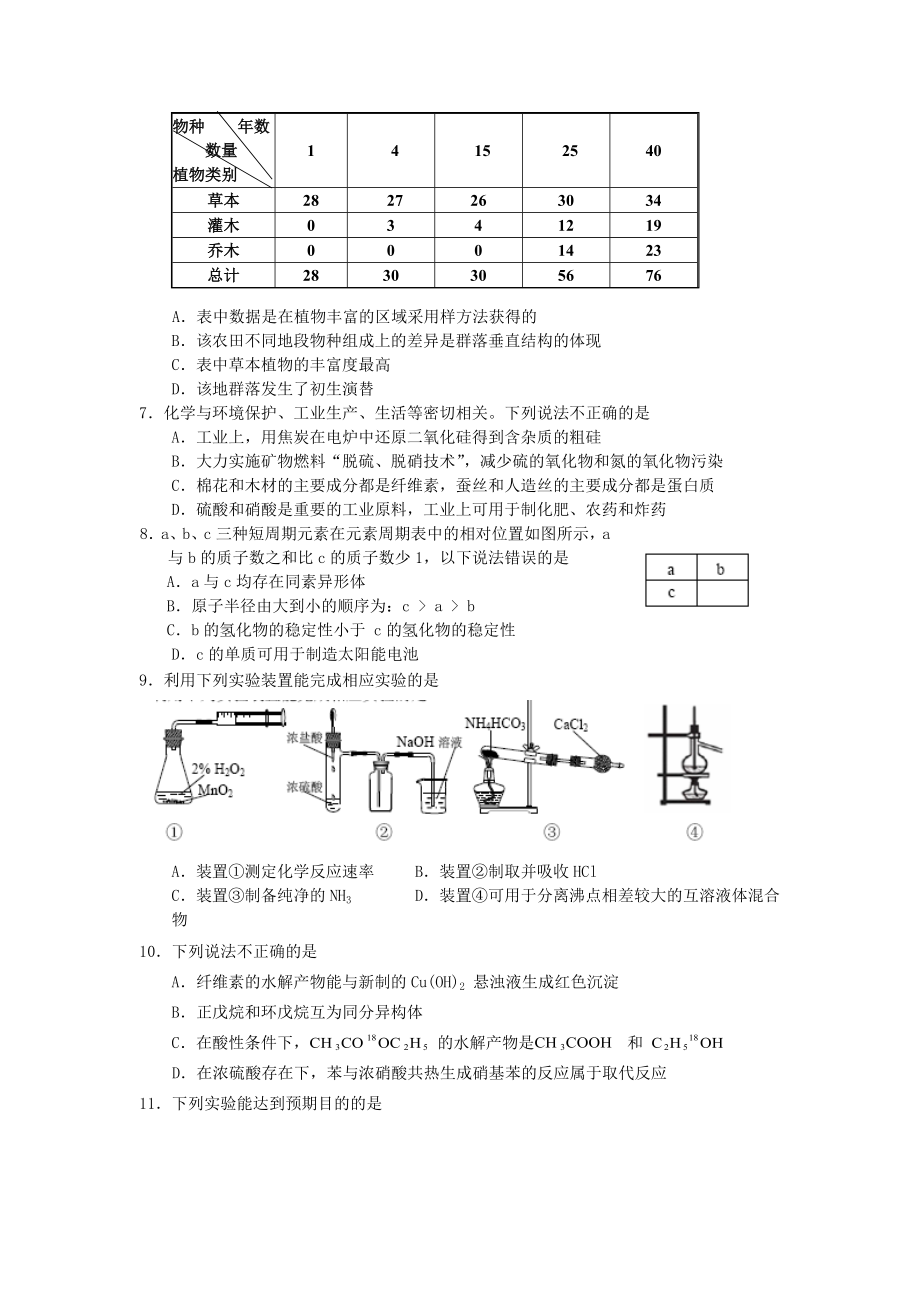 青岛市高三教学质量检测试题理综(青岛一模)word完美版.doc_第2页