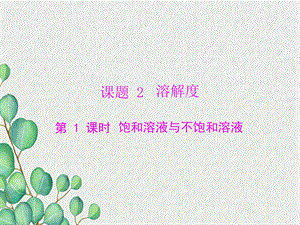 《饱和溶液与不饱和溶液》课件（公开课）2022年人教版.ppt