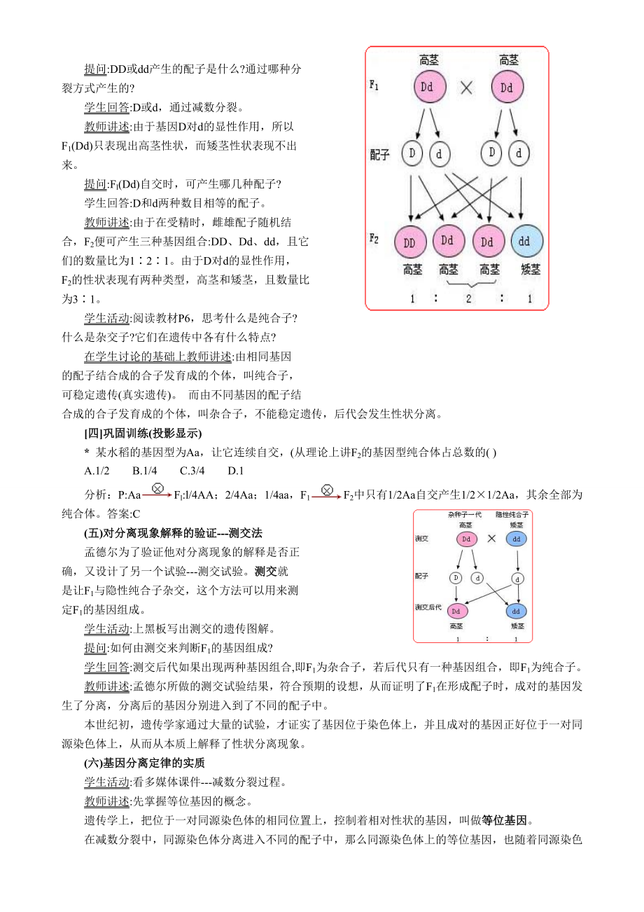 人教版生物必修2全册教案全册.doc_第3页