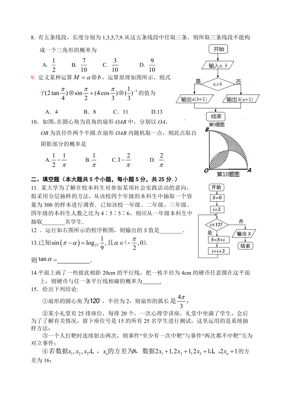 潍坊四县一市高一下学期期中数学试题及答案.doc_第2页