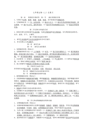 苏教版七级生物(上)总复习提纲.doc