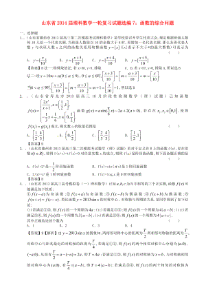 山东省高考数学一轮复习 试题选编7 函数的综合问题 理 新人教A版.doc