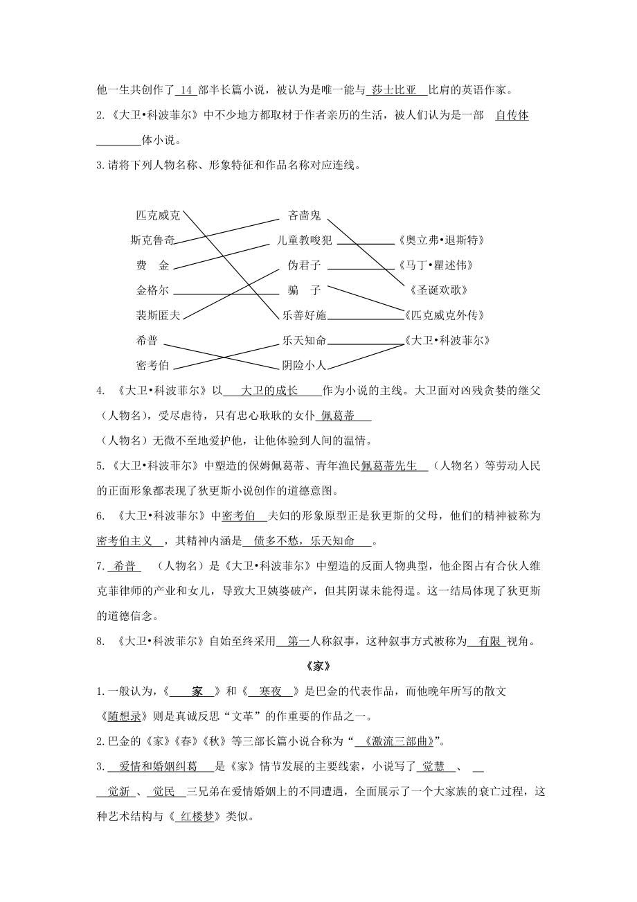 高中语文必修一至必修五名著导读练习.doc_第2页