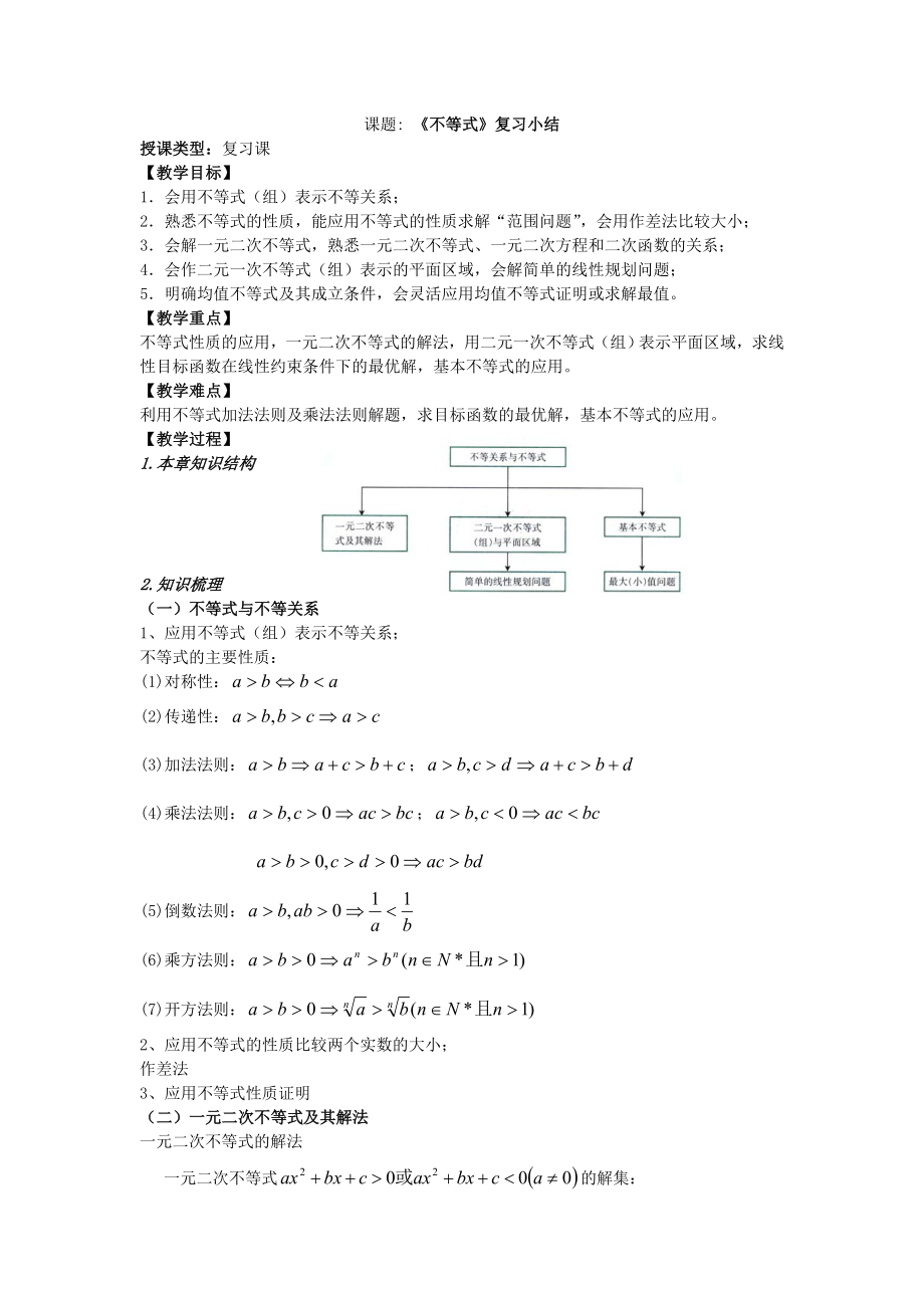 《不等式》复习小结.doc_第1页