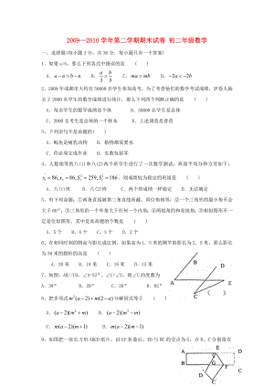 人教版八级下册数学期末试卷.doc