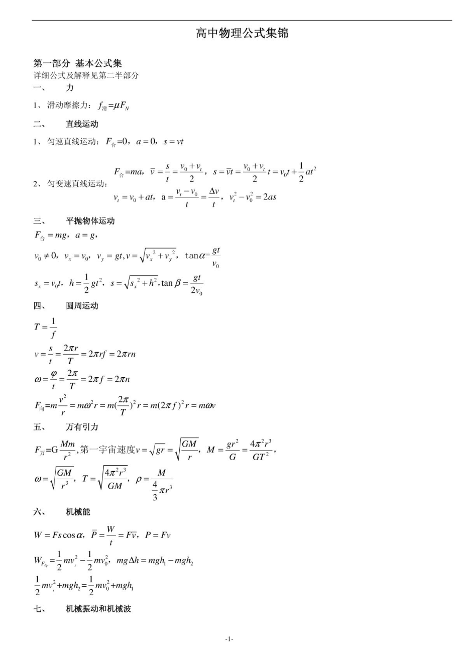人教版高中物理公式.doc_第1页