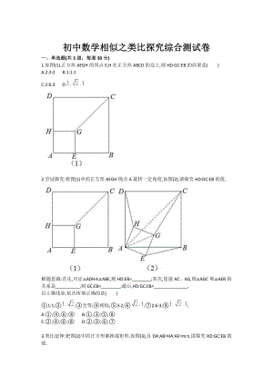 初中数学相似之类比探究综合测试卷.doc