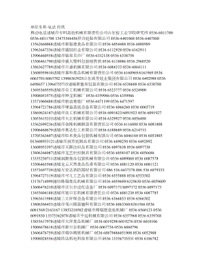 潍坊市诸城市企业名录.doc