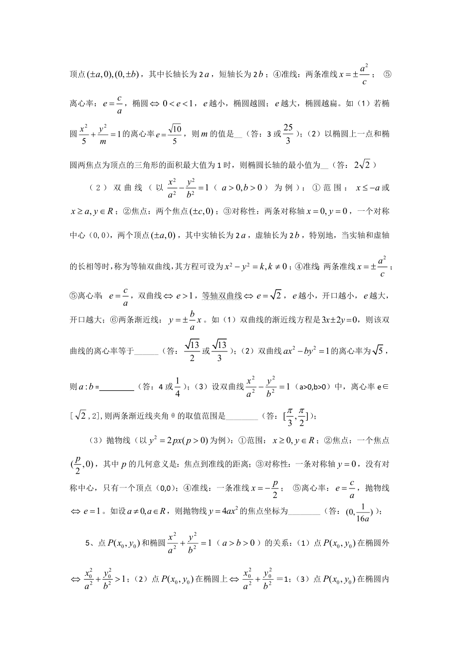 高考数学专题复习习题精选精讲——圆锥曲线.doc_第3页