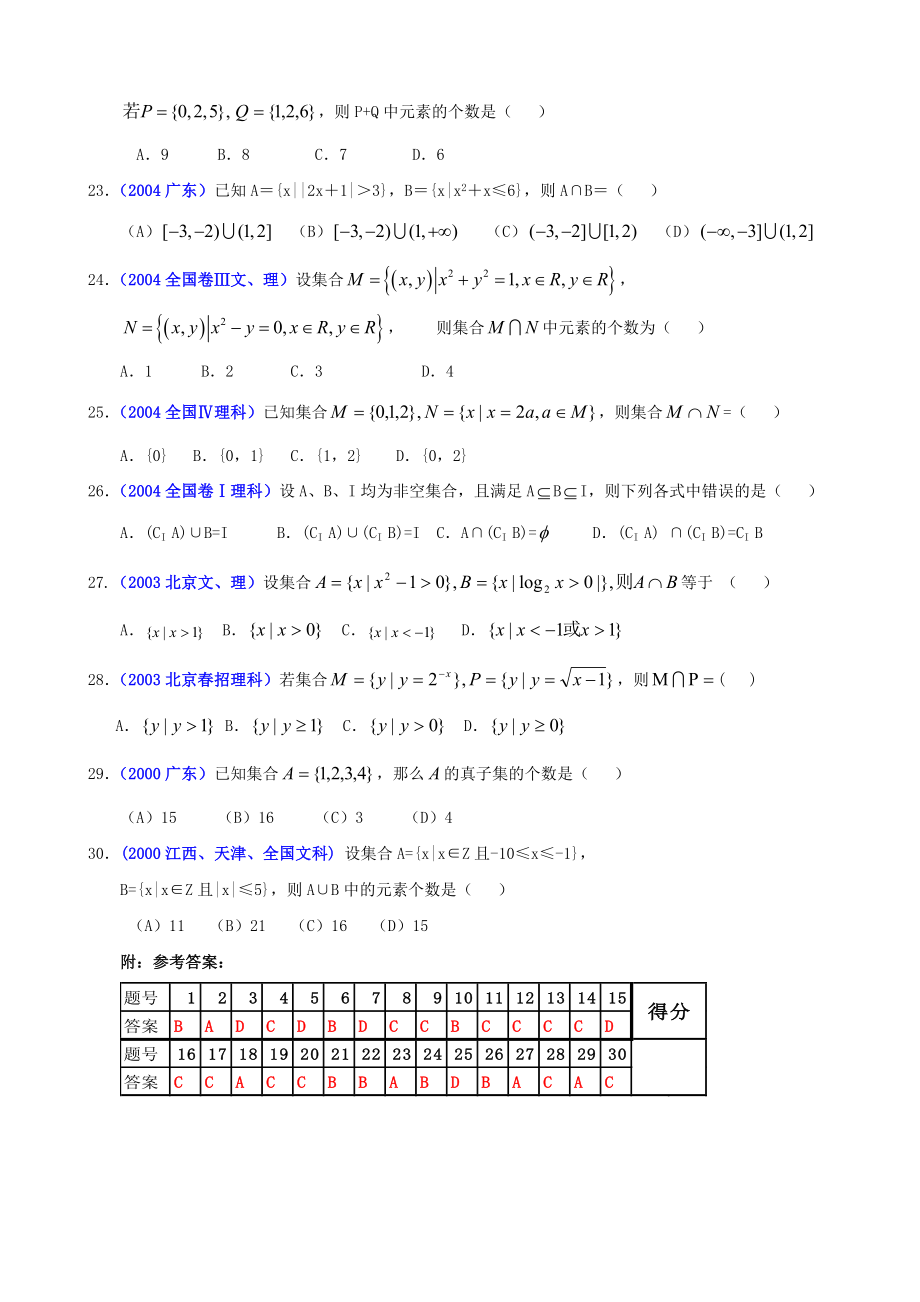 集合高考选择题真题训练.doc_第3页