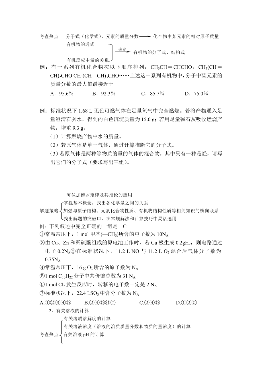 高考化学第三轮复习题型解读与训练—化学计算.doc_第2页