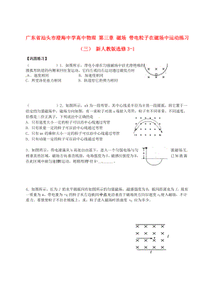 高中物理 第三章 磁场 带电粒子在磁场中运动练习（三） 新人教版选修31.doc