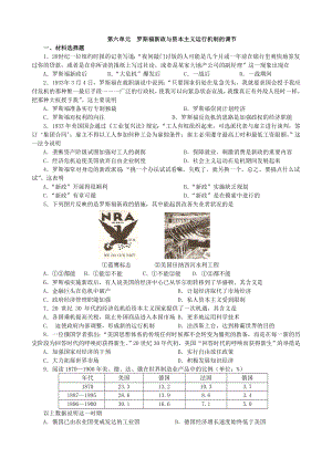 人教版高三历史必修二第六单元材料导读学案.doc