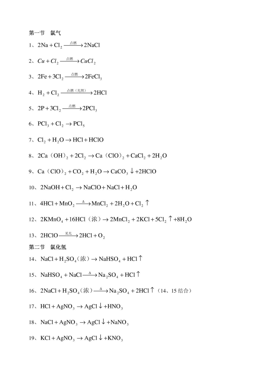 高中化学方程式汇总、有机化学知识点.doc_第1页