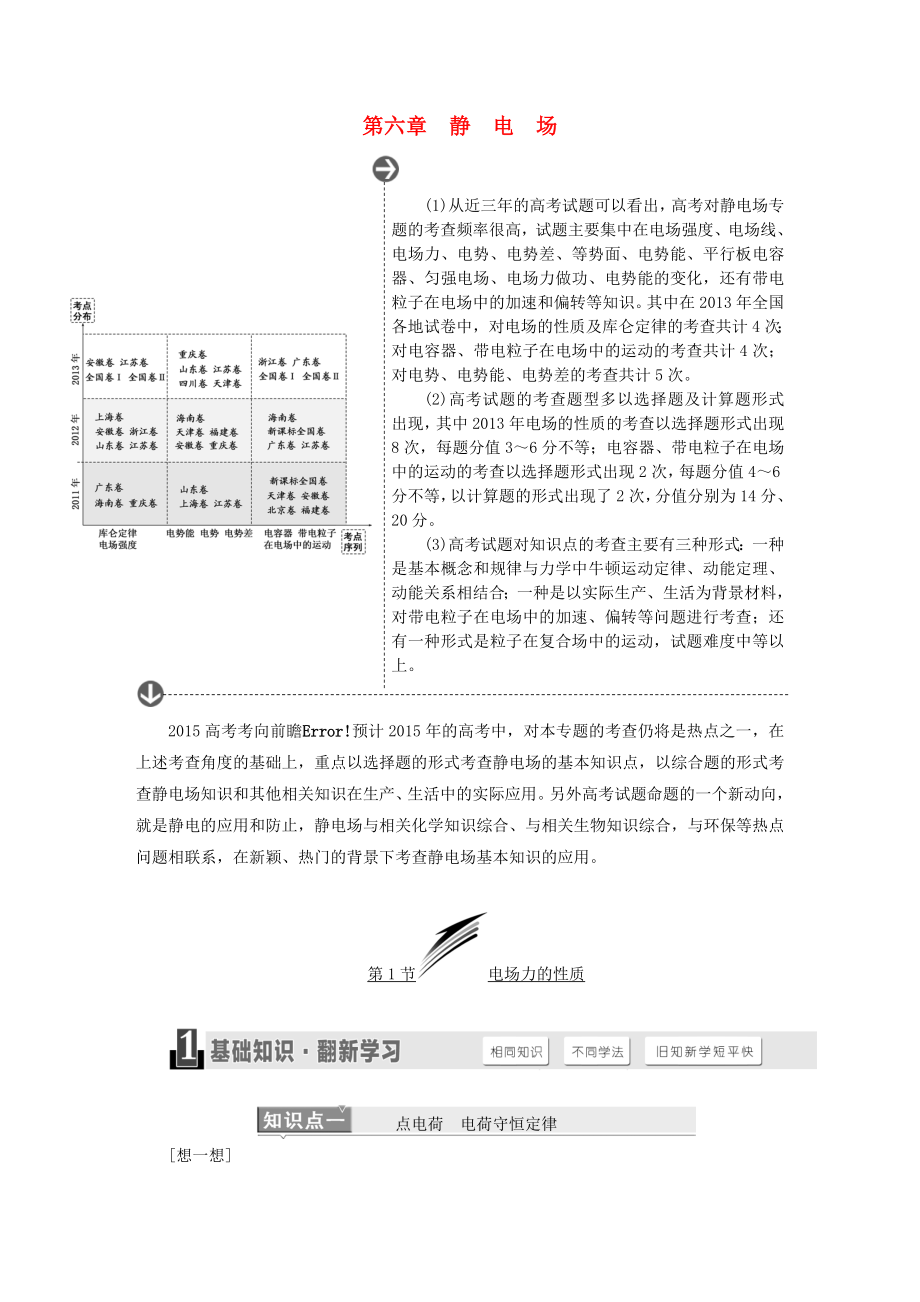 高考物理一轮复习三考点分布及考向前瞻(738页）（下） .doc_第1页