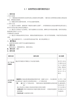 人教版高中地理必修1《自然界的水循环》教学设计.doc