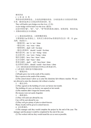 初中被动语态总结练习答案.doc