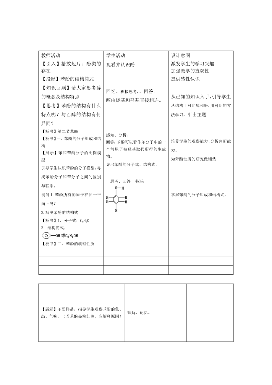 新课标高考化学《苯酚》教学设计.doc_第2页