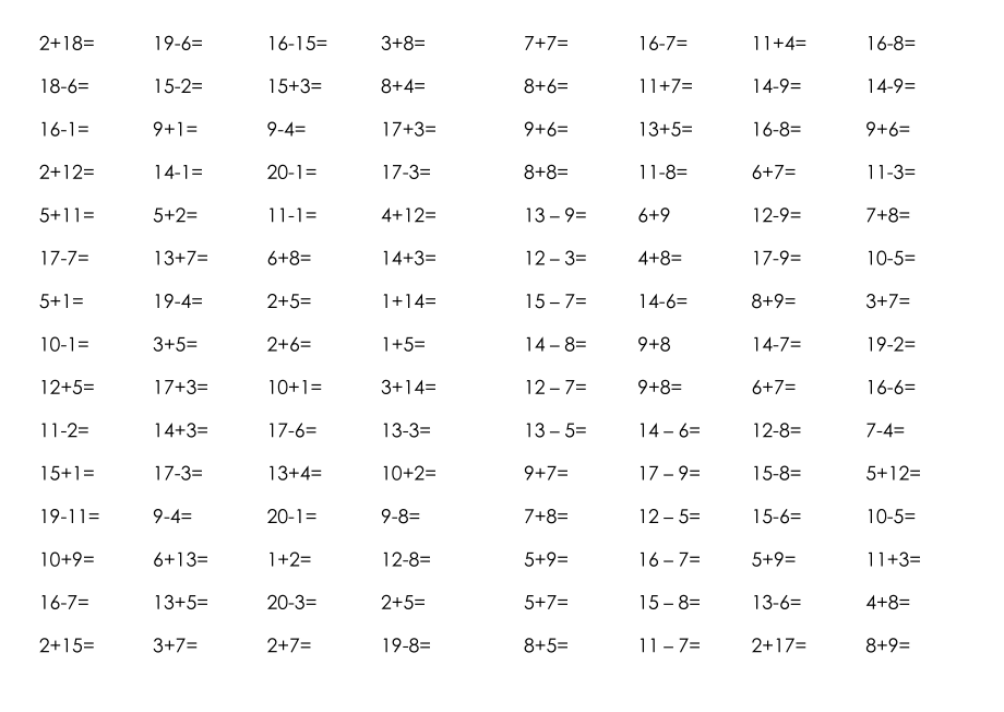 一年级上册数学口算每天5分钟60题.doc_第3页