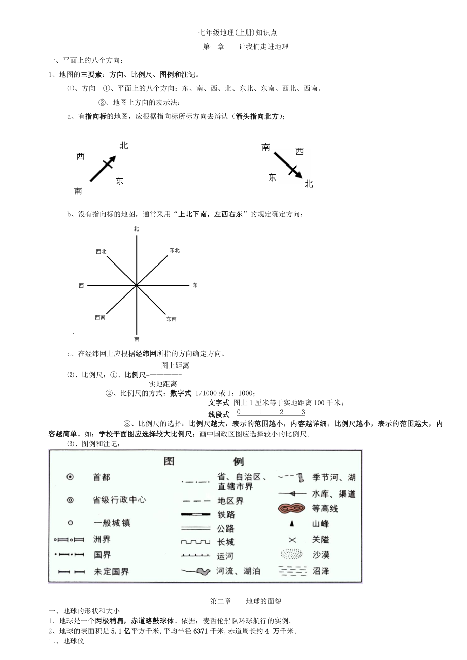 初中地理会考知识点汇总湘教版.doc_第1页