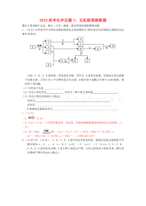 高三化学高考压题7：无机框图推断题.doc