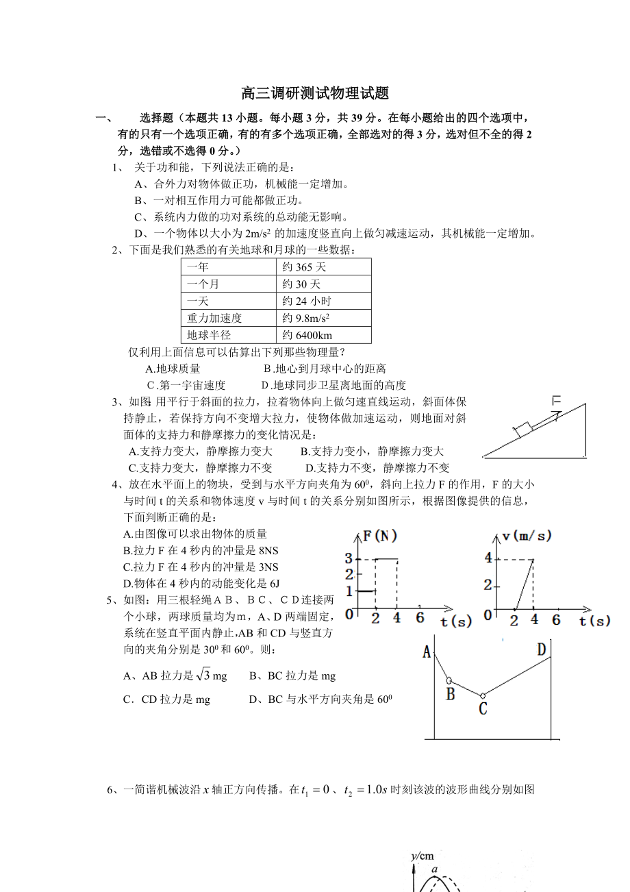 高三调研测试物理试题.doc_第1页