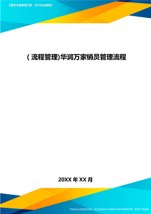 [流程管理]华润万家销员管理流程.doc