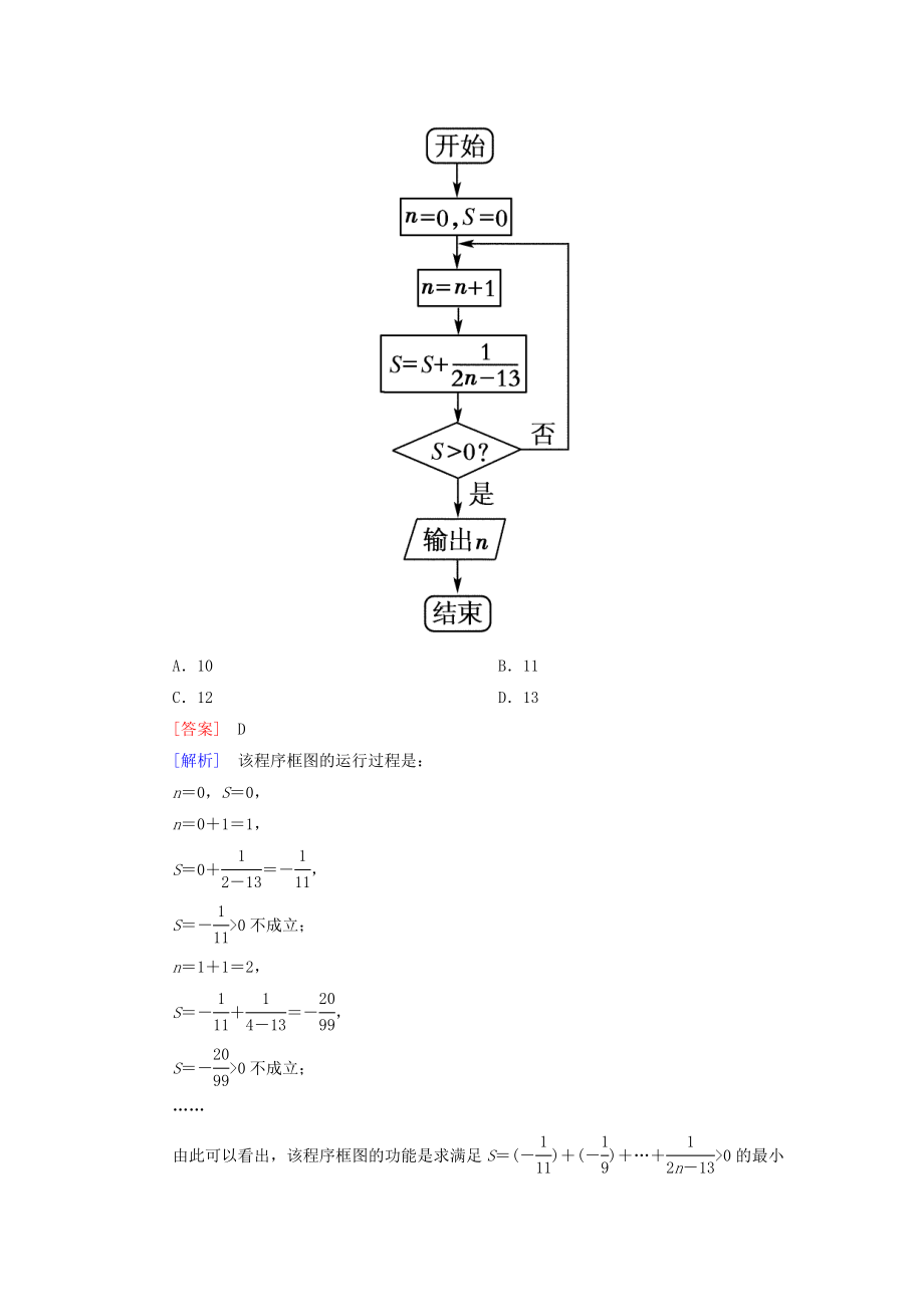 高中数学 1123 循环结构、程序框图的画法能力强化提升 新人教A版必修3.doc_第3页