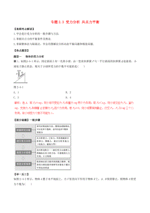 高考物理专题复习：受力分析 共点力平衡.doc