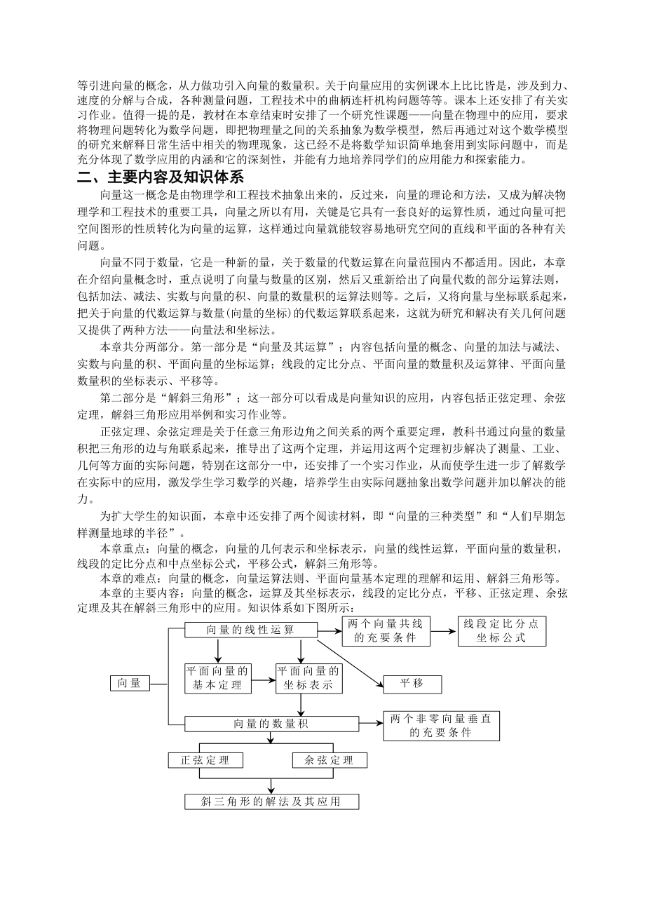 人教版高中数学《平面向量》教材分析.doc_第2页