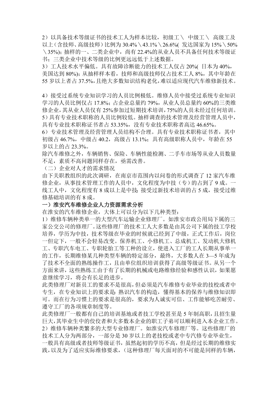 江苏淮阴商业学校 汽车运用与维修专业调研论证报告.doc_第2页