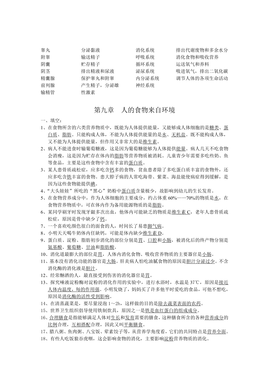 苏教版七级下册生物复习资料.doc_第2页