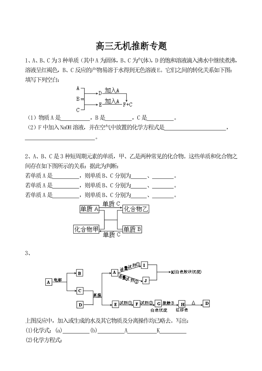 高考化学无机推断题题眼归纳3.doc_第1页