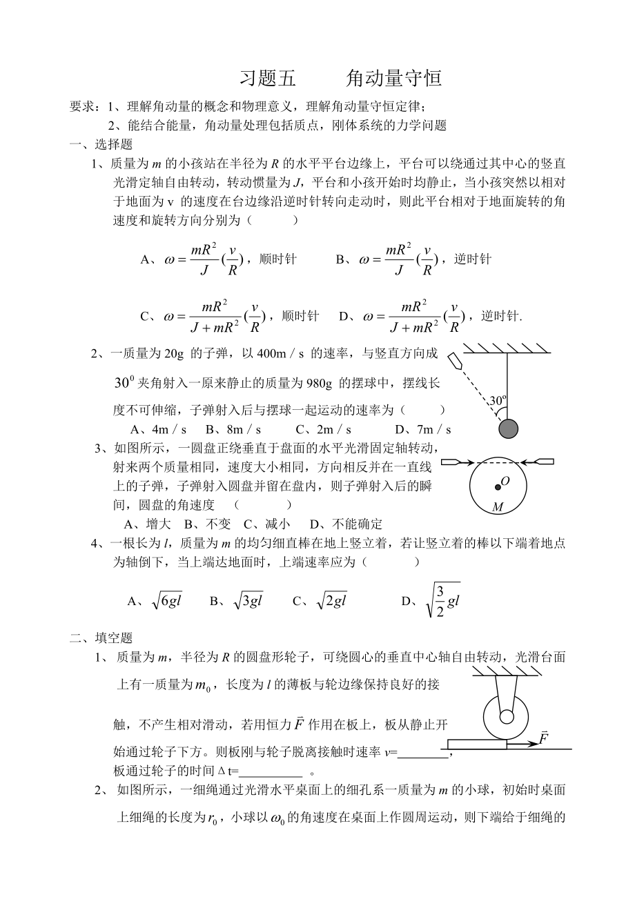 角动量守恒高三物理专项练习题.doc_第1页