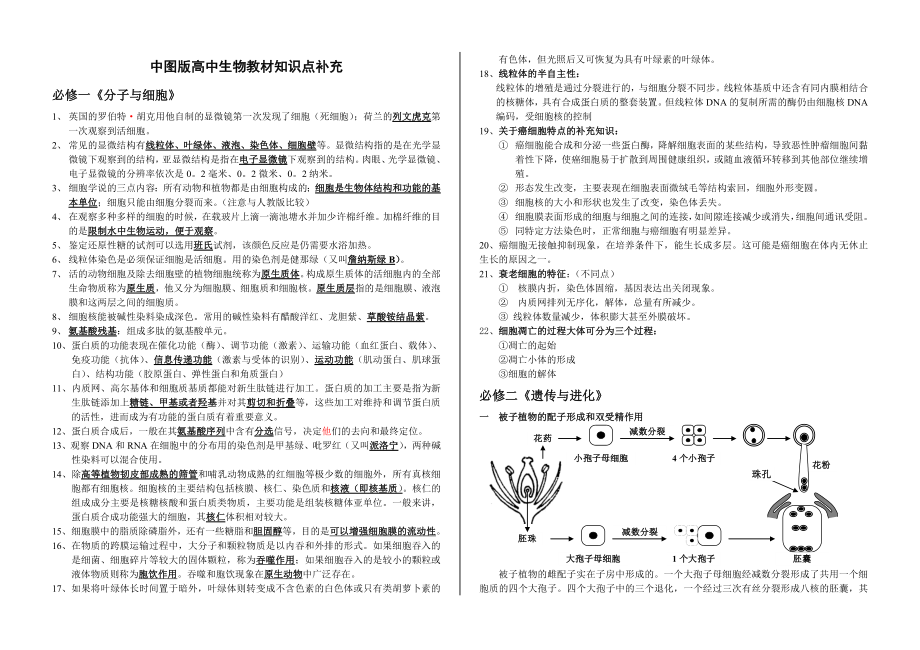 中图版高中生物教材知识点补充.doc_第1页