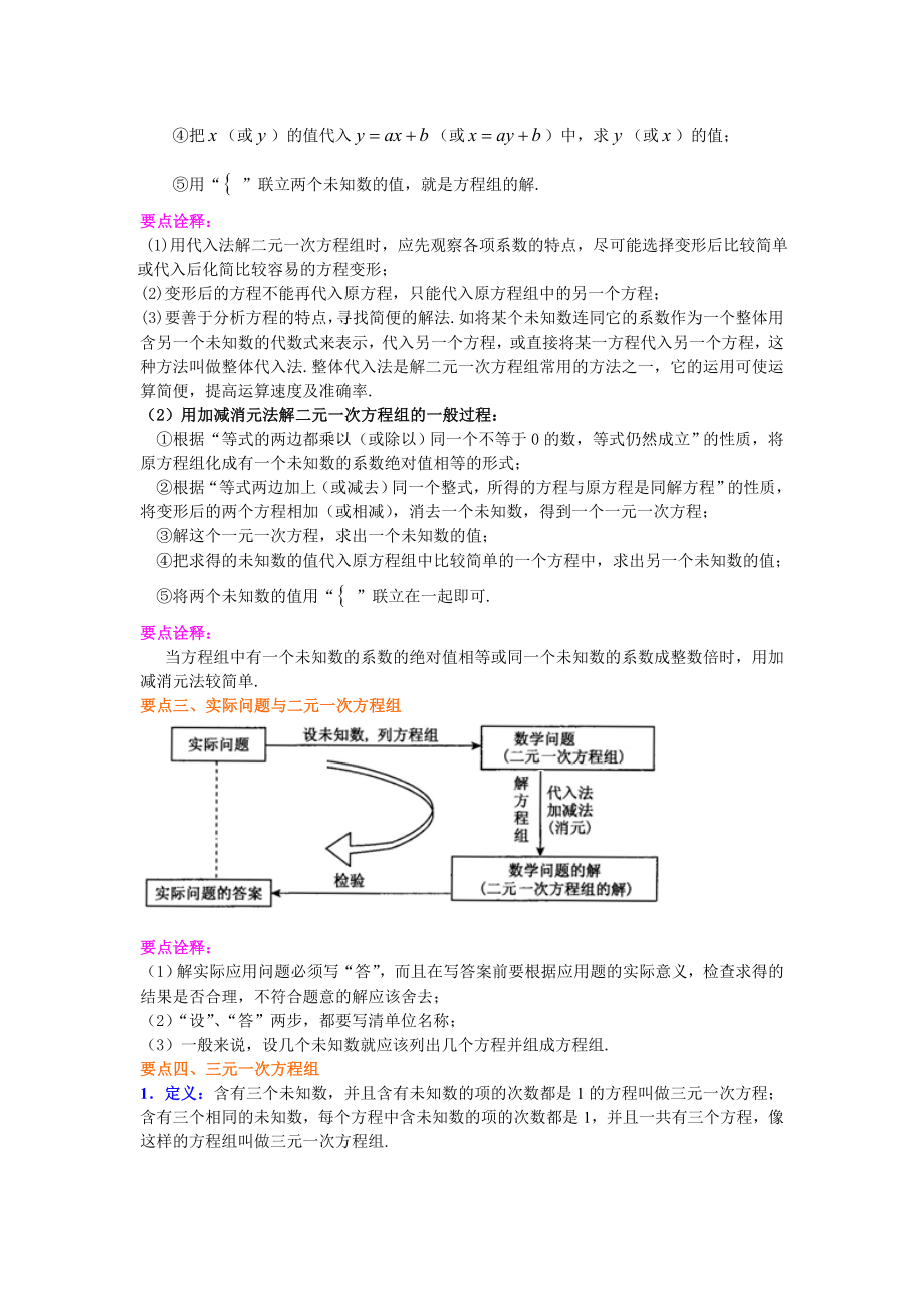 人教版数学七年级下册35《二元一次方程组》全章复习与巩固(基础)知识讲解.doc_第3页