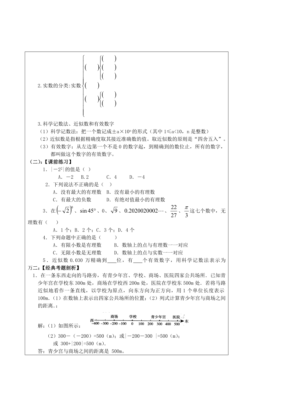 中考数学二轮专题复习-实数概念-教学案.doc_第2页