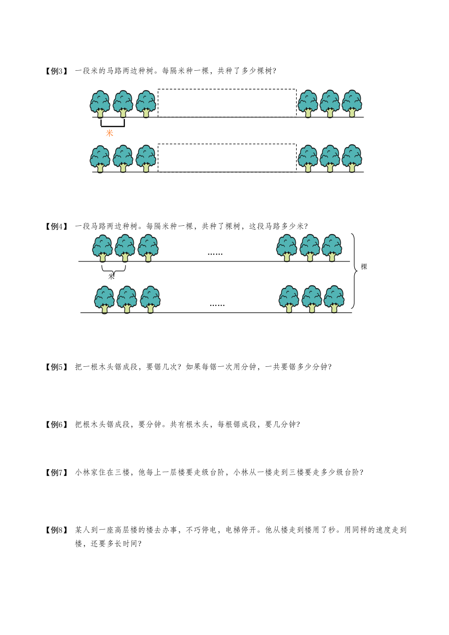 二年级下册数学扩展专题练习应用题.间隔与分段.学生版全国通用(无答案).doc_第2页