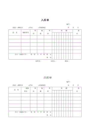 仓库管理表格大全汇总-仓库管理全套常用表格模板.doc