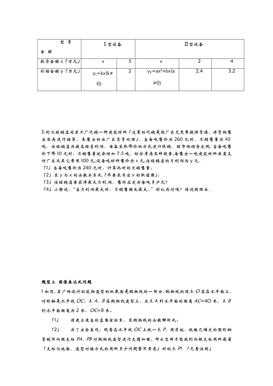 二次函数应用题题型归纳.doc_第3页