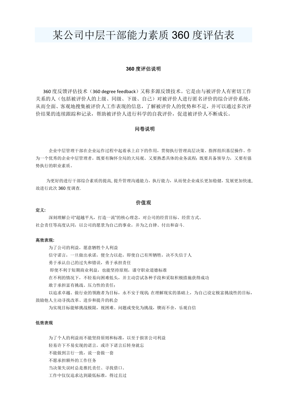 公司中层干部能力素质评估表.doc_第1页