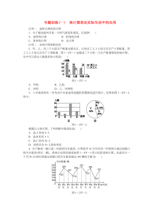 八年级数学下册-第十八章-数据的收集与整理-专题训练(一)统计图表在实际生活中的应用练习-冀教版.doc